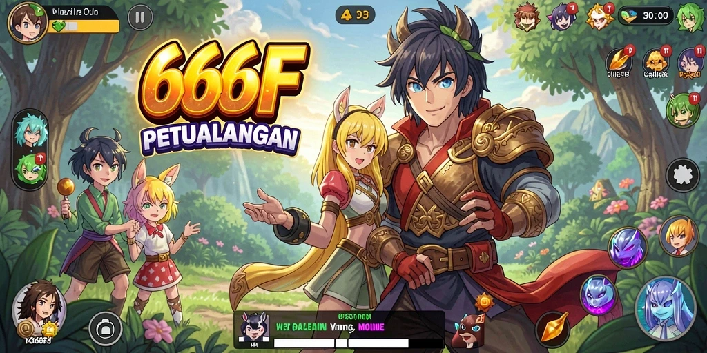 Tampilan gameplay 666F yang menarik dan penuh warna.