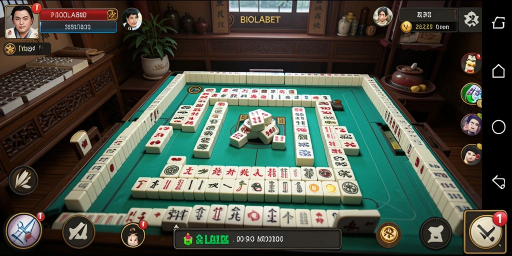 Tangkapan layar BIOLABET menampilkan gameplay Mahjong yang penuh warna dan menantang.