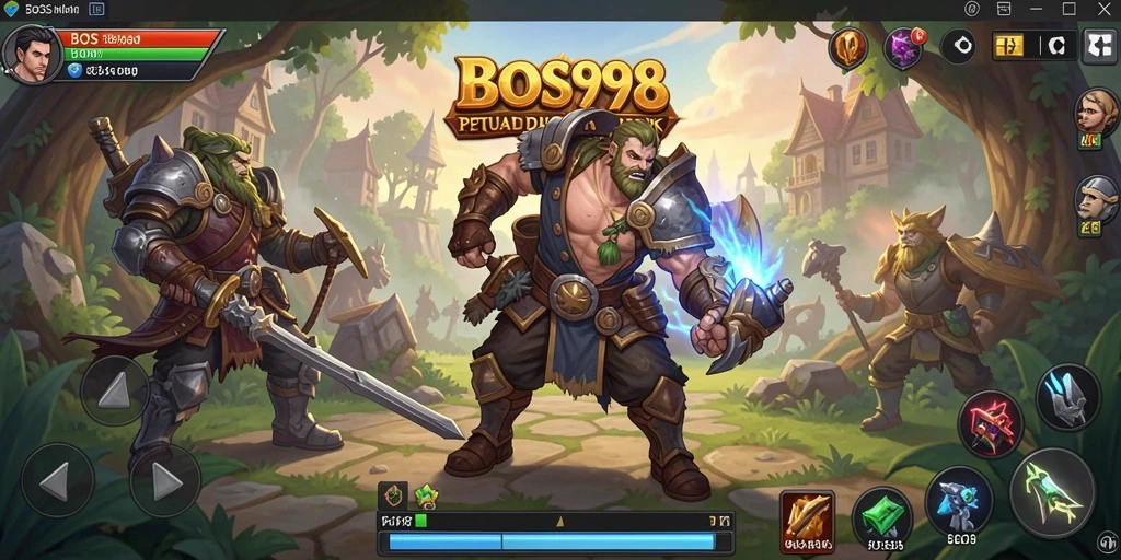 Screenshot gameplay BOS898 menampilkan aksi pertarungan seru di dunia RPG.