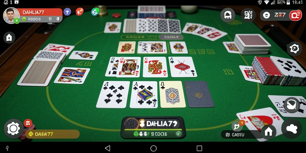 Tampilan gameplay seru dalam <strong>DAHLIA77</strong> dengan kartu Gaple.