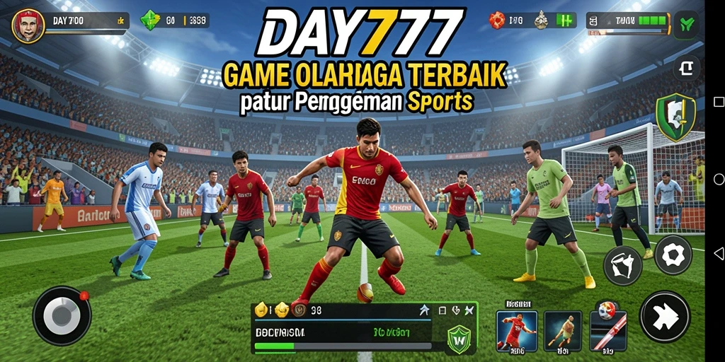 Tampilan gameplay DAY777 yang seru dan mendebarkan di lapangan olahraga.