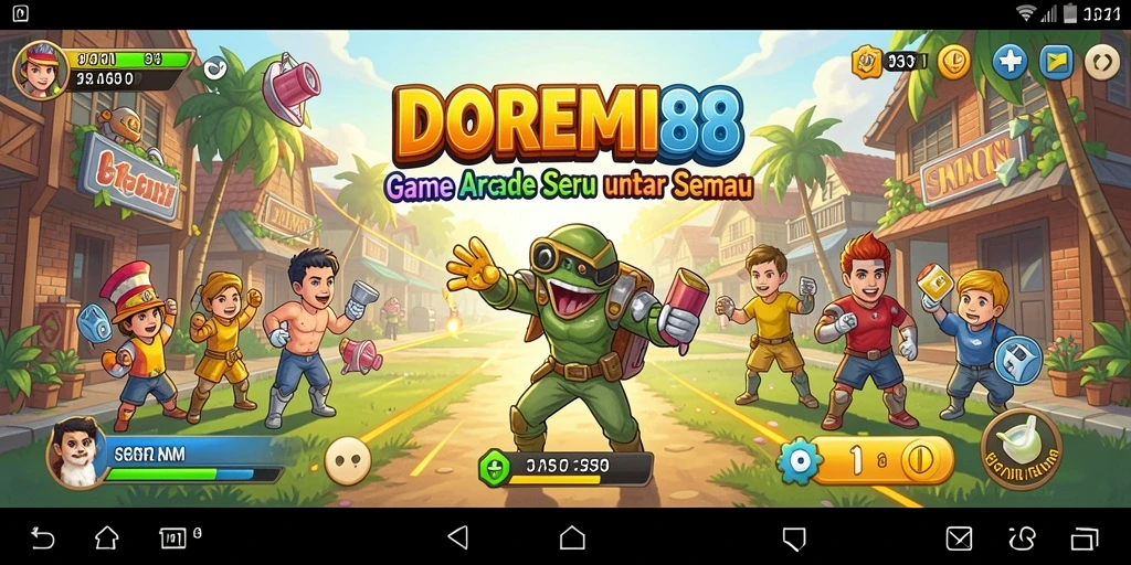 Gameplay seru dan menarik di DOREMI88, menampilkan aksi arcade yang cepat.