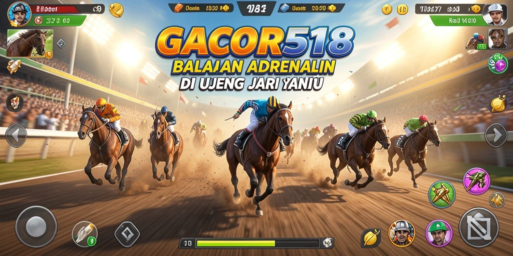 Screenshot gameplay GACOR518 menampilkan aksi balapan yang mendebarkan.