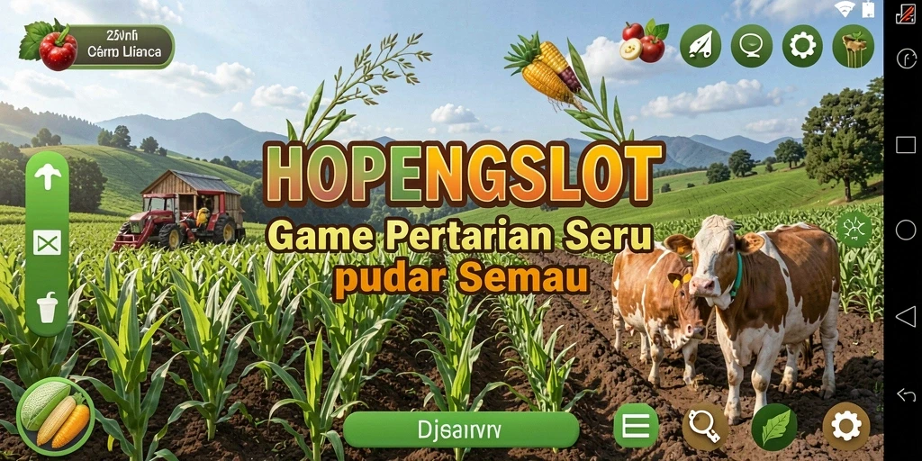 Screenshot HOPENGSLOT menampilkan aktivitas bertani yang seru dan menyenangkan.