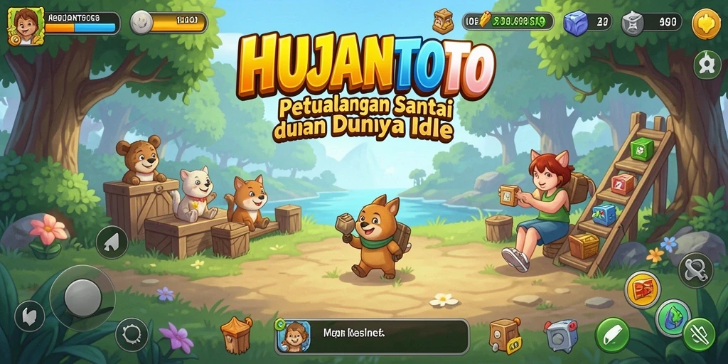 Tangkapan layar gameplay HUJANTOTO yang menampilkan petualangan Idle yang menyenangkan.