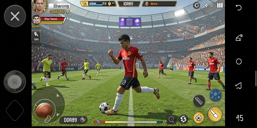 Tampilan gameplay menegangkan dengan aksi olahraga yang mendebarkan.