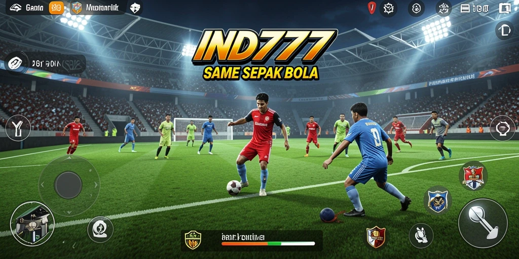 Tampilan gameplay IND777 memperlihatkan aksi seru sepak bola.