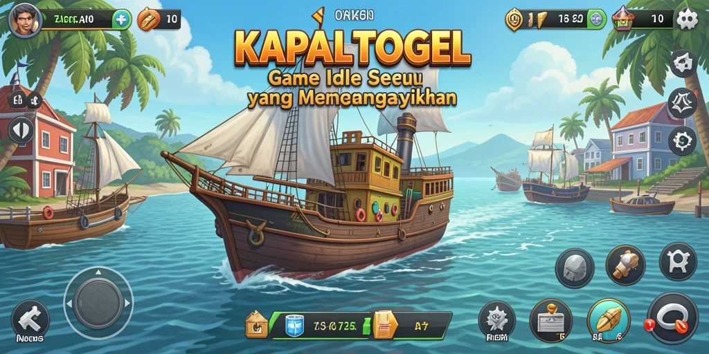 Tampilan gameplay KAPALTOGEL yang santai dan penuh warna.