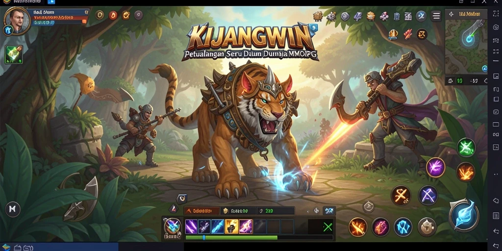 Tampilan gameplay seru dalam KIJANGWIN yang menggambarkan pertarungan epik.