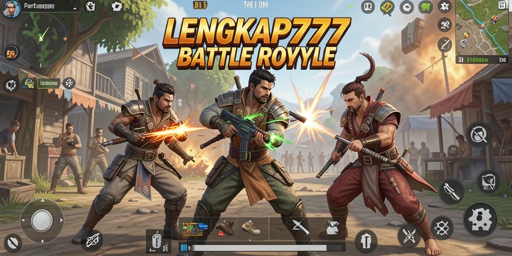 Tampilan gameplay LENGKAP777 yang seru dalam aksi Battle Royale.