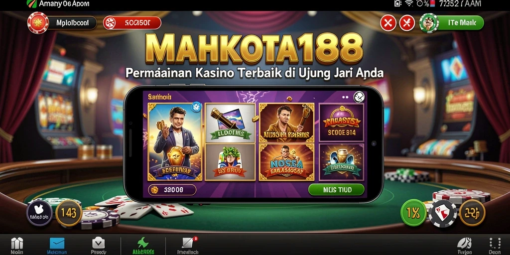 Tampilan gameplay seru di MAHKOTA188, menampilkan variasi permainan Kasino.