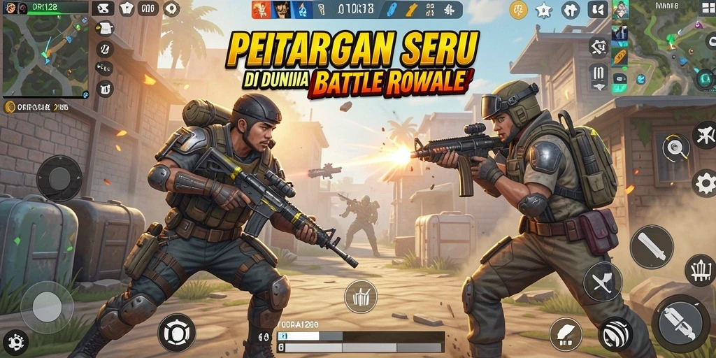 Tampilan gameplay seru dalam pertempuran Battle Royale.