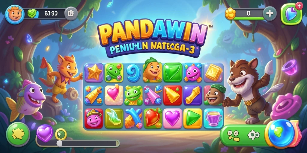 Tampilan gameplay yang seru dan penuh warna dari PANDAWIN.