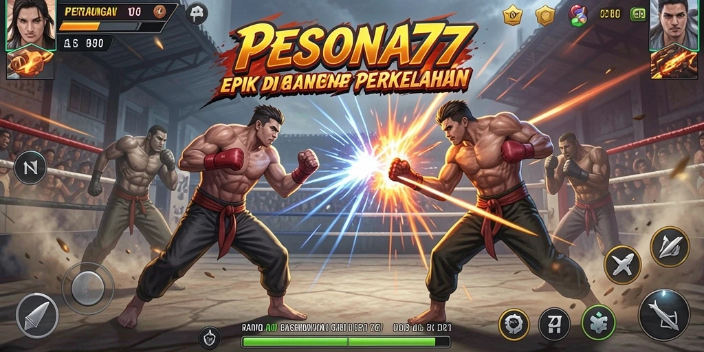 Screenshot PESONA77 menampilkan aksi pertarungan yang dinamis.