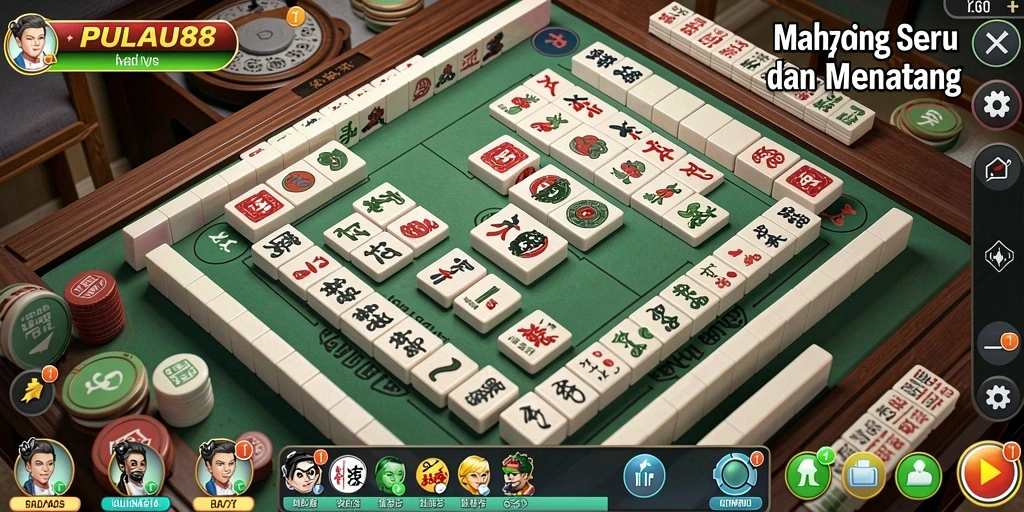 Screenshot PULAU88 menampilkan suasana pertandingan Mahjong yang seru.