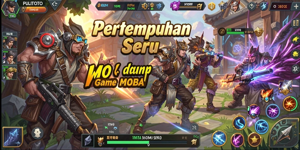 Screenshot gameplay PULITOTO yang menunjukkan aksi tim dalam pertempuran.
