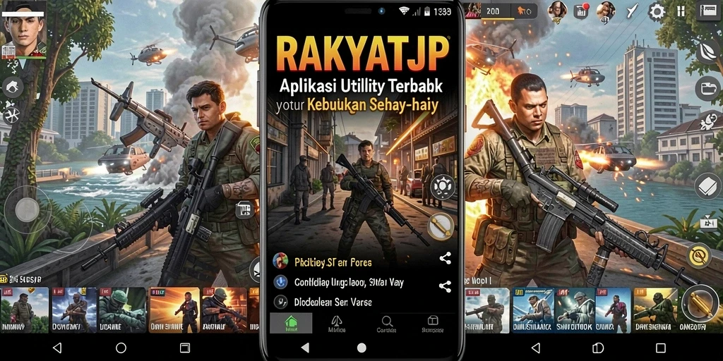 Tampilan utama RAKYATJP dengan fitur-fitur utility yang bermanfaat.