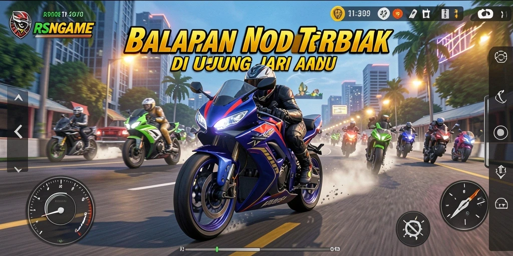 Gameplay seru balapan motor dengan grafis menawan.