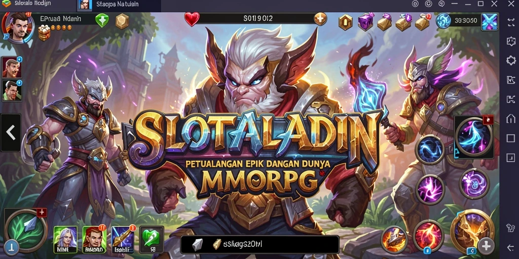 Tangkapan layar dari gameplay SLOTALADIN yang menunjukkan aksi pertarungan menarik dalam MMORPG.