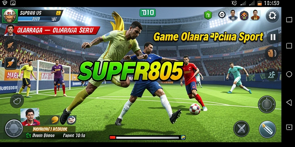 Screenshot gameplay SUPER805 menampilkan aksi seru dalam olahraga.